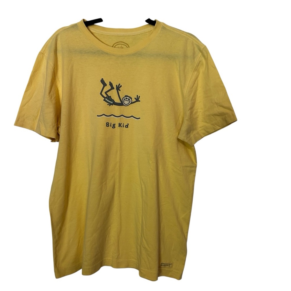 Life Is Good Yellow Big Kid Crusher Tee Size M
